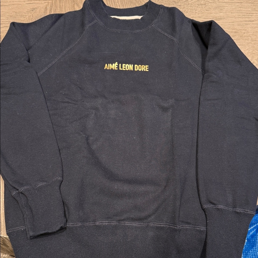 Aime Leon Dore Navy with Gold  Crewneck Sweater